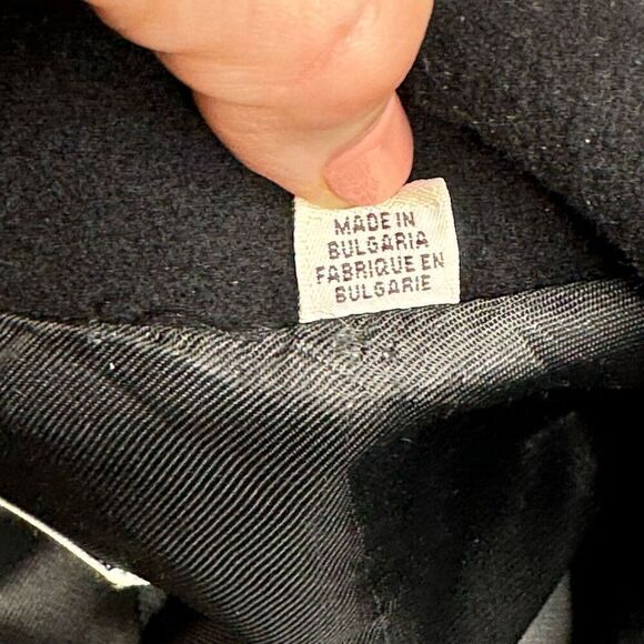 Pronto Uomo black wool and cashmere blend button up coat size L - Picture 13 of 15